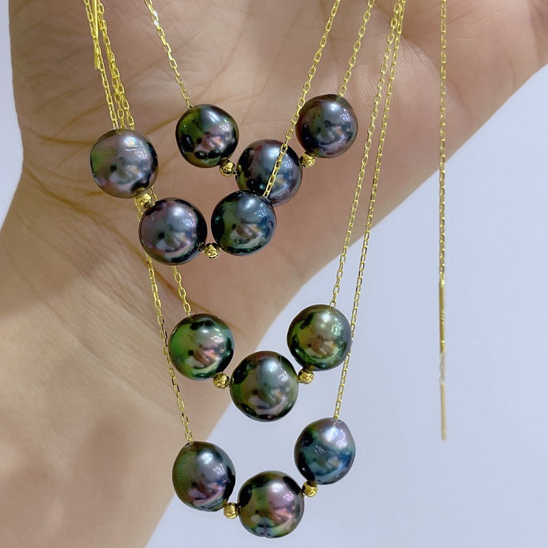 ARS131 Tahiti Pearls Three Pearls Necklace