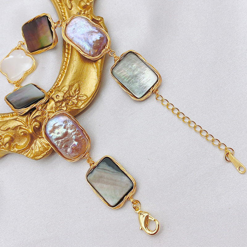 AS012 ROSAS New Arrival Baroque Seashell Lucky Leaf Bracelet