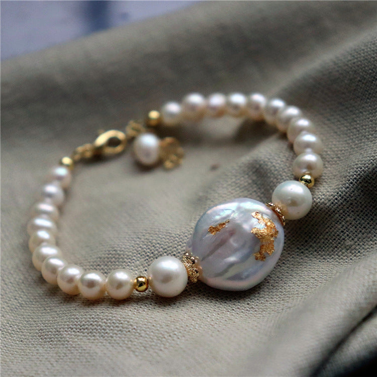 AS010 ROSAS New Arrival Gold Foil Plated Baroque Bracelet