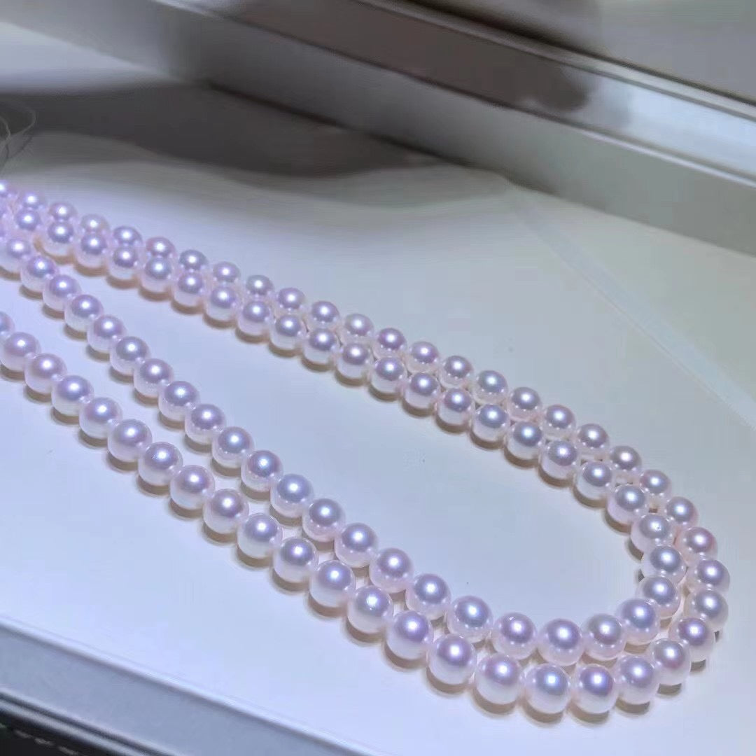 ARS132 Akoya Pink Pearl Necklace