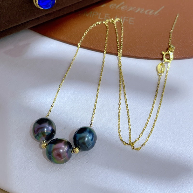 ARS131 Tahiti Pearls Three Pearls Necklace