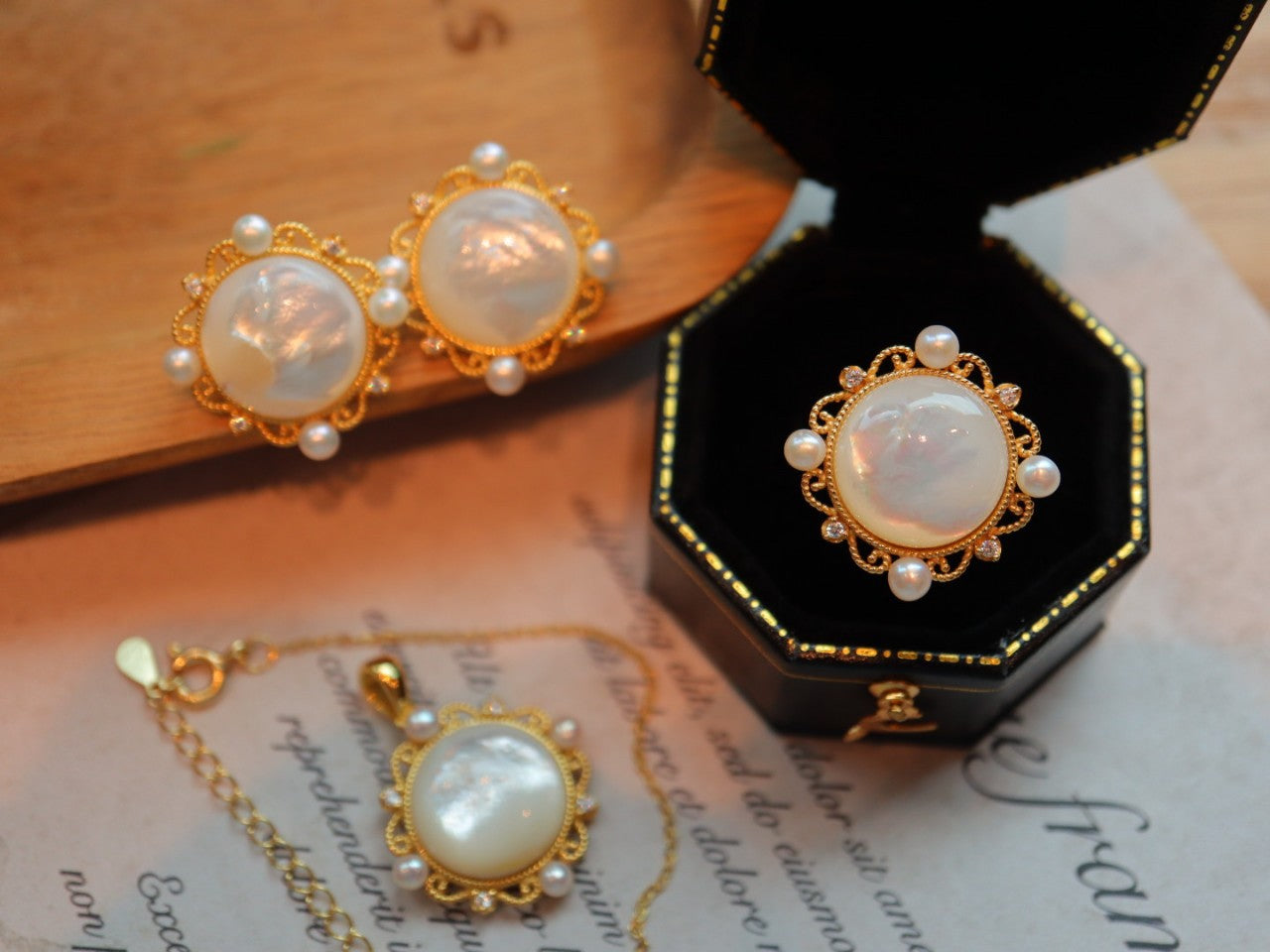 ARS130 POCKET SHELL Watch Design Sterling Silver Gold Necklace
