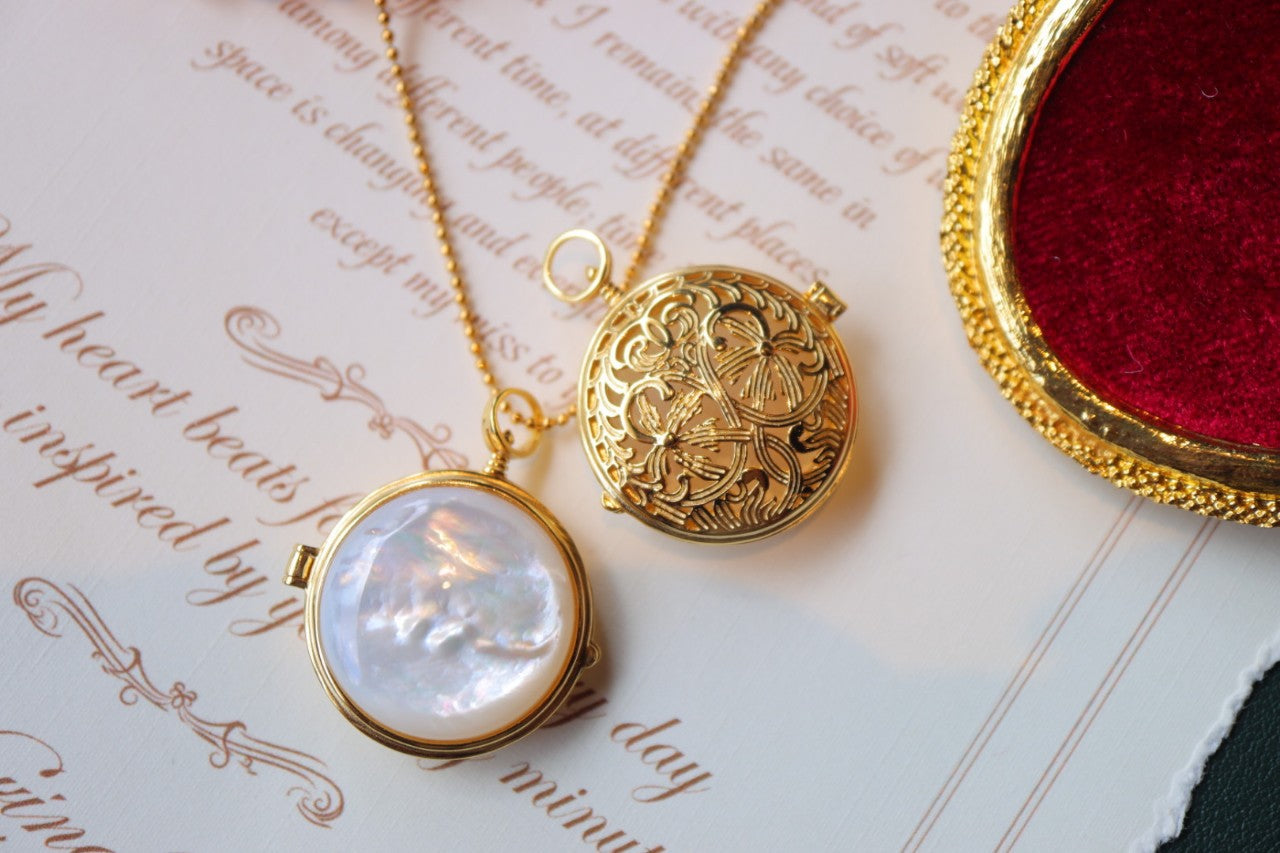 ARS130 POCKET SHELL Watch Design Sterling Silver Gold Necklace