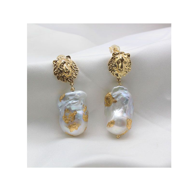 ARS122 GOLDEN KING Baroque King Earrings