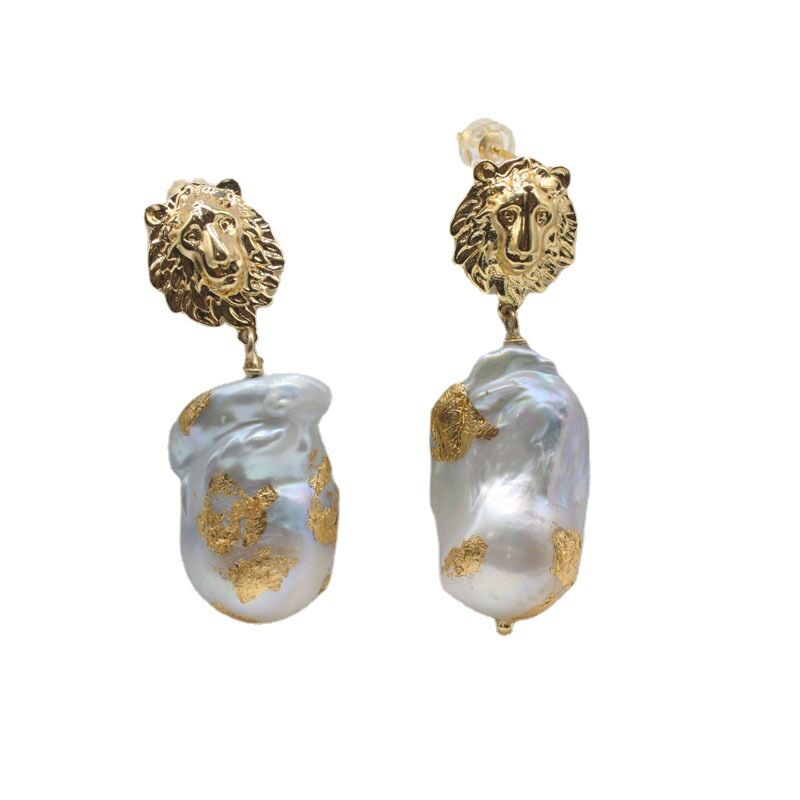 ARS122 GOLDEN KING Baroque King Earrings